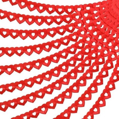 10 Stck. Valentinstag Rot Herz Girlande Banner-100 Fuß 10 Stck.-100 Fuß, 