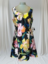 Nwt Adrianna Papell Dress Mikado Floral Satin High Low Fit Flare Sz 12 Tag $ 179