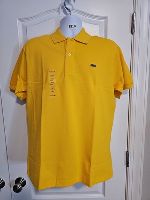 NWT Lacoste Men's Short Sleeve Mini Pique Classic Fit Croc Polo Shirt L  Yellow