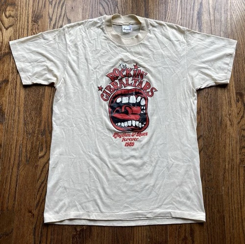 The Rockin Gibraltar’s T Shirt RARE Blues Rhyth 1980s vintage concert t-shirt, vintage, single stitch, B+ condition