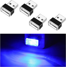 4 PCS USB LED Car Interior Atmosphere Lamp, Portable Mini LED Night Light, Plug-