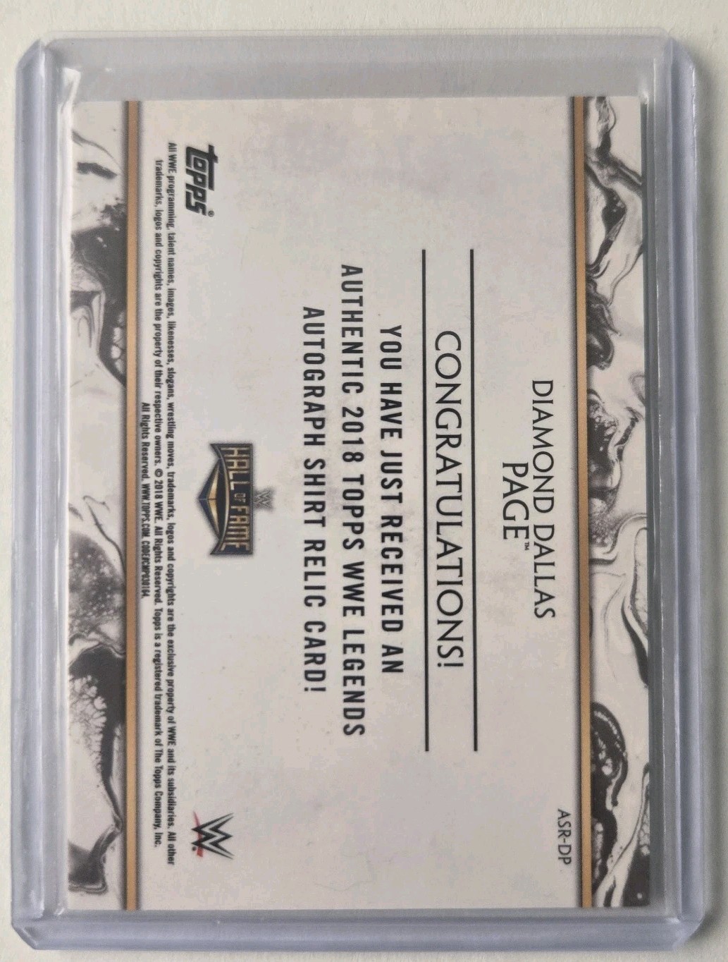 Diamond Dallas Page 2018 WWE Topps Legends Relic Auto /99  view 3