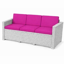 Rattan Seat Cushion Pads Water Resistant 2, 3 or 4 Seater Outdoor Patio Sofa Set