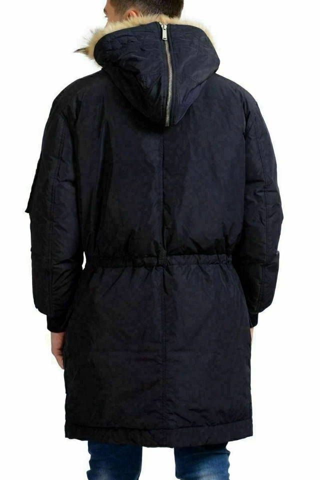 Dsquared2 Men's Blue Duck Down Coyote Fur Rabbit Hair Hooded Parka US XS IT 46 - Image 2 of 3