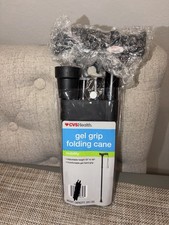 CVS Gel Grip Folding Cane 32"-36" Height, Supports Up to 300 Lb, Black