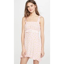 FAITHFULL THE BRAND Pink Floral Babydoll Sundress US 4/SMALL