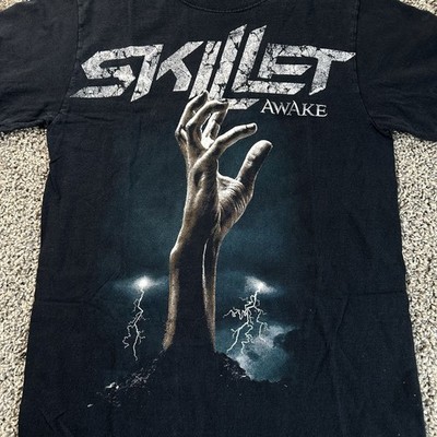 Skillet Band Awake Christian Music Band Hand Lightning Graphic T-Shirt Small