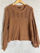 American Eagle Open Knit Chunky Sweater Brown Slouchy Women  s M Preppy Bohemian