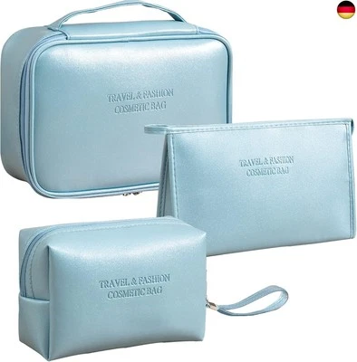 BESUCHE DEN LECYLANKER-STORE LEcylankEr 3 Pcs Kosmetiktasche Damen Tragbare Reise Make up Tasche PU