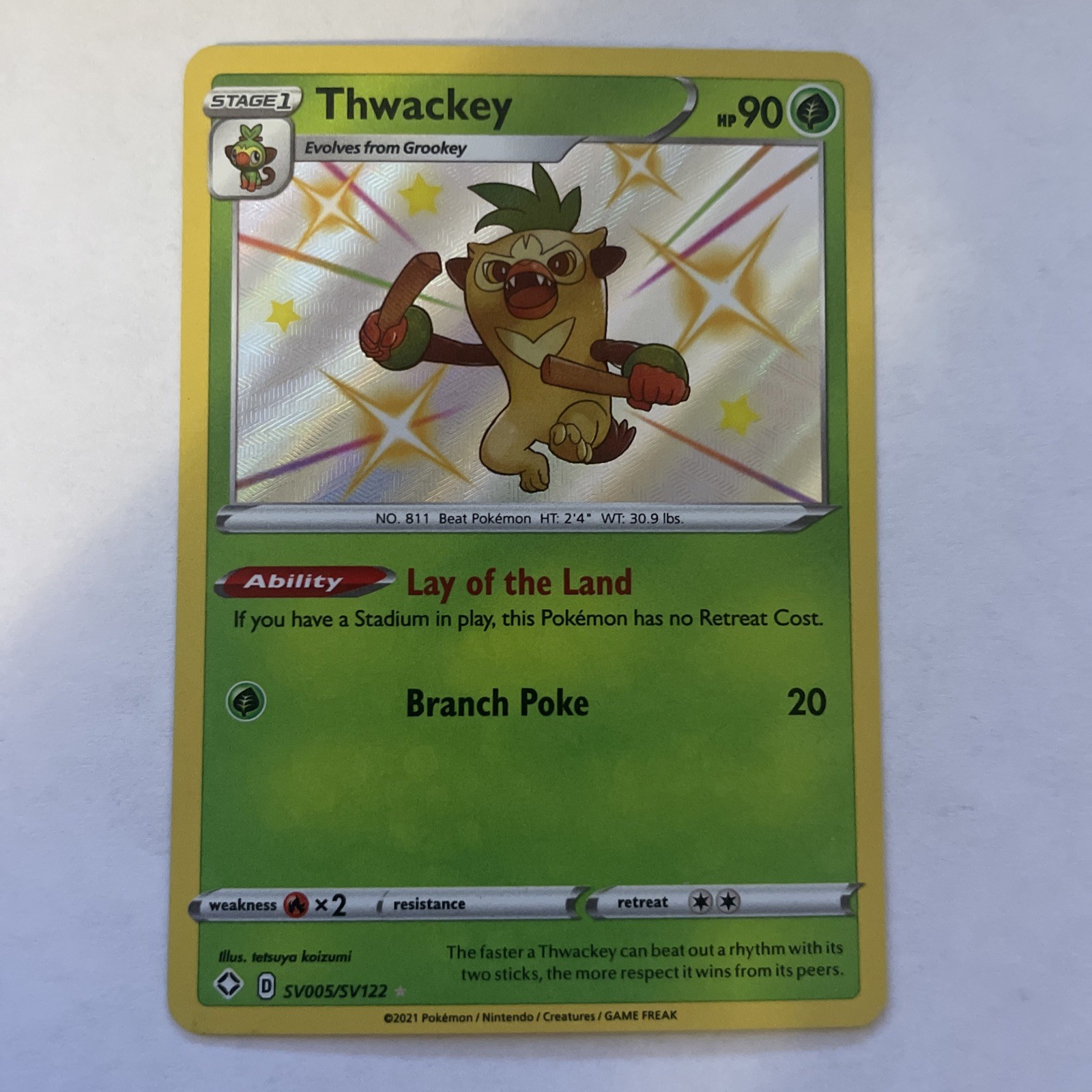 Shining Fates: Shiny Vault #SV005/SV122 Thwackey NM