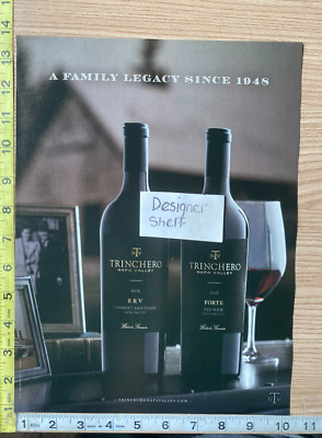 Trinchero Cabernet Red Wines 2 Bottle Scene 2016 Print Advertisement