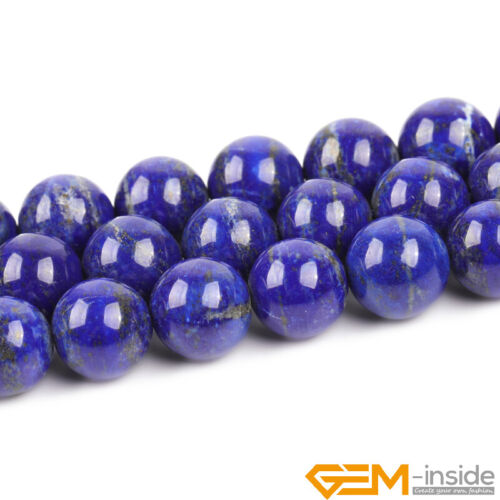 Blue Lapis Lazuli Gemstone Round Jewelry Making Loose Beads 15" Bulk 2mm-16mm - Foto 87 di 100