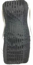 Aspeed Womens Dress Size 6 Black Sleeveless Strapless Form Fitting Solid Stripes