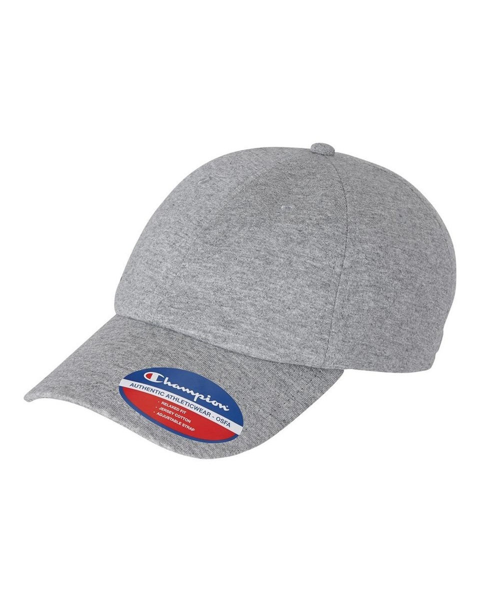 Champion Jersey Knit Dad's Cap Heather Oxford Grey Adjustable