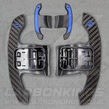 Genuine Carbon Fibre & Blue Gear Shifter Paddles BMW F80 M3 F82 M4 M2 G30 F30 +