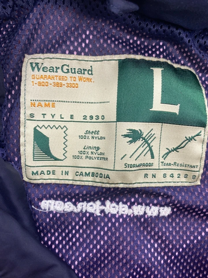 Vtg WearGuard Jacket Men Large Red Stowaway Hood Mesh Lined Windbreaker Bomber - Image 4 of 4