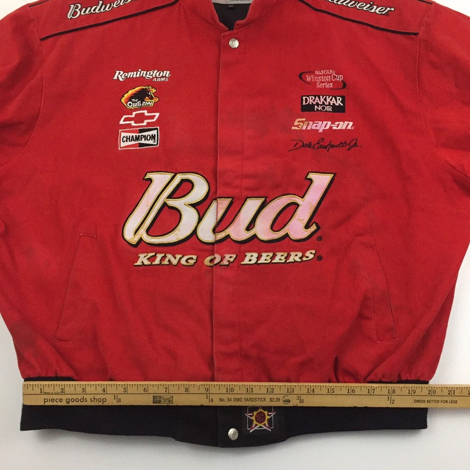 Dale Earnhardt Jr Bud King Beers Jacket Coat #8 Nascar Racing All Over ...