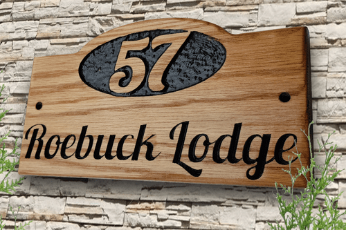 Personalised Oak House Name Sign Custom Carved  Outdoor Wooden Address Plaque - Picture 1 of 12