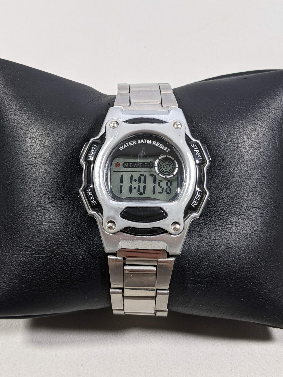 Digital Day Date Timer Light Up Stainless Steel B… - image 1