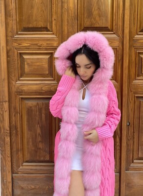 新品・未使用♡ PINK HOUSE フード付きくまさん ニット ロングコート 新品・未使用♡ PINK HOUSE フード付きくまさん ニット ロングコート