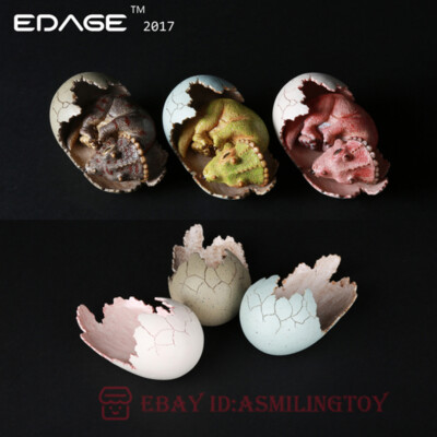 EDAGE Triceratops Dinosaur Egg Baby Resin Model Toy Animal Model 1pcs or 3 pcs