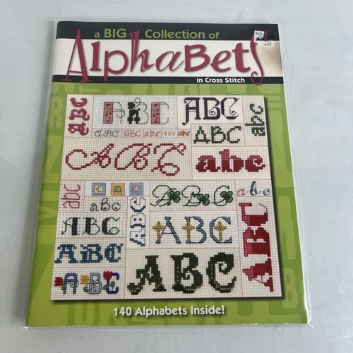 Big Collection of Alphabets counted cross stitch book 140 types Leisure Arts