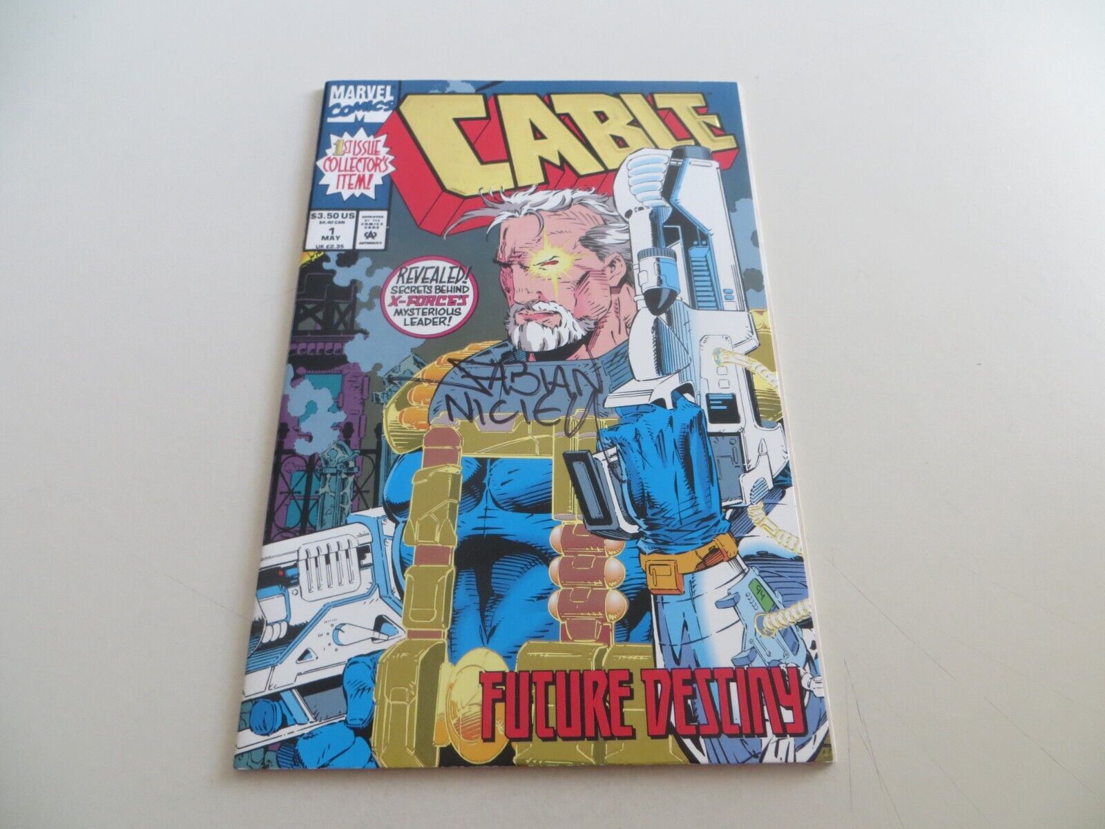 1993 VINTAGE CABLE # 1 GOLD DIE-CUT COVER SIGNED BY FABIAN NICIEZA, COA & POA