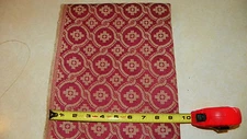 Red Beige Retro Print Upholstery Fabric Remnant  F502