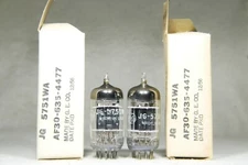 NOS/NIB Matched Pair GE JG 5751WA/12AX7 Triple Mica Black Plate D-Getter 1956