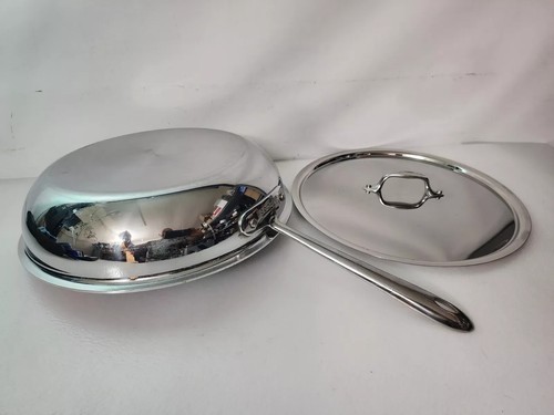 Vtg RARE* All-Clad SS 5 Qt Saute deep Pan 13" with Lid Frying Pan Skillet US - Picture 15 of 17
