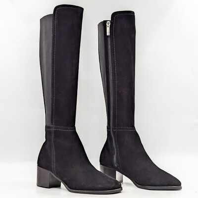 black suede dress boots womens Paris Boots Wide (Black Suede) 8.5W