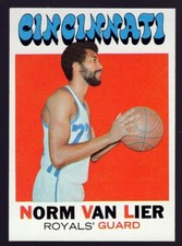 1971 NM + TOPPS BASKETBALL CARD/NORM VAN LIER/CINCINNATI ROYALS/$1.88 SHIPPING