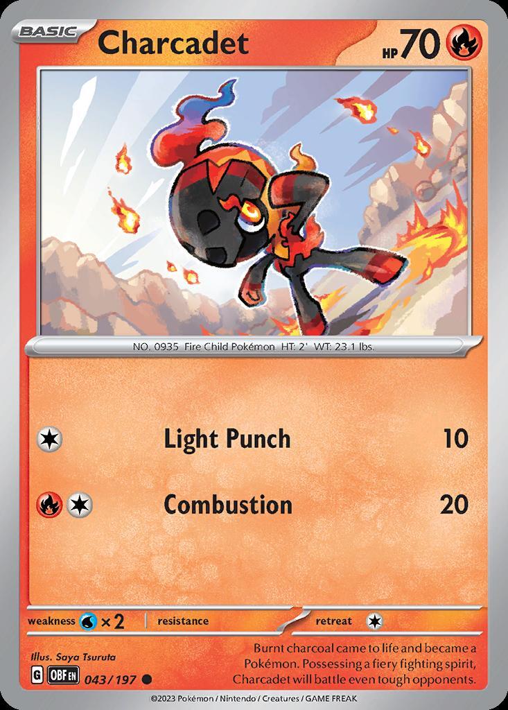 Pokemon Charcadet (43/235) Obsidian Flames LP REVERSE HOLO