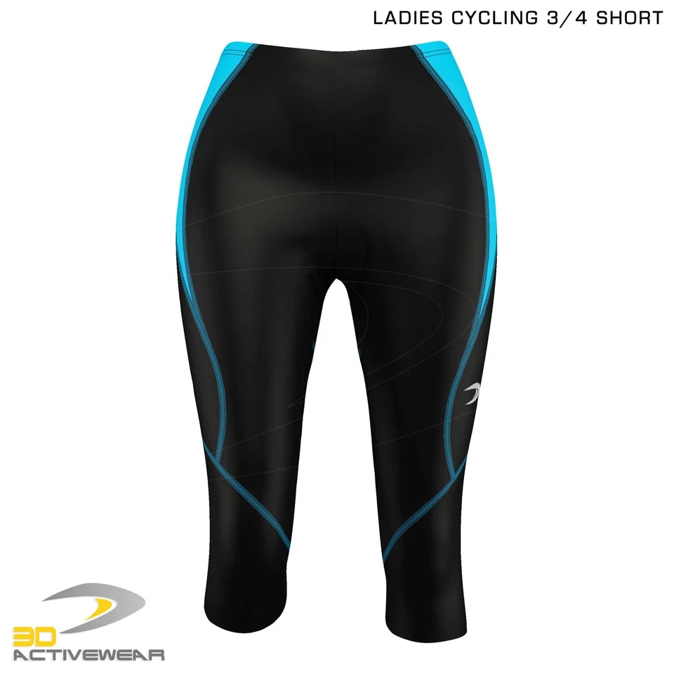 Ladies Tourer 3/4 Bike Shorts Cycling Tights Pants Bicycle Padded Legging - image 4 of 4
