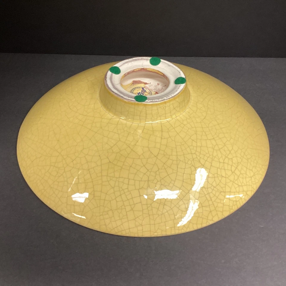 Tigela oriental decorativa amarela dourada de cerâmica (não para comida) - Imagem 4 de 4