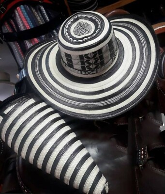 Colombian Hat Sombrero Sinuano Vueltiao Arrow Cane 21 Vueltas + Original Case