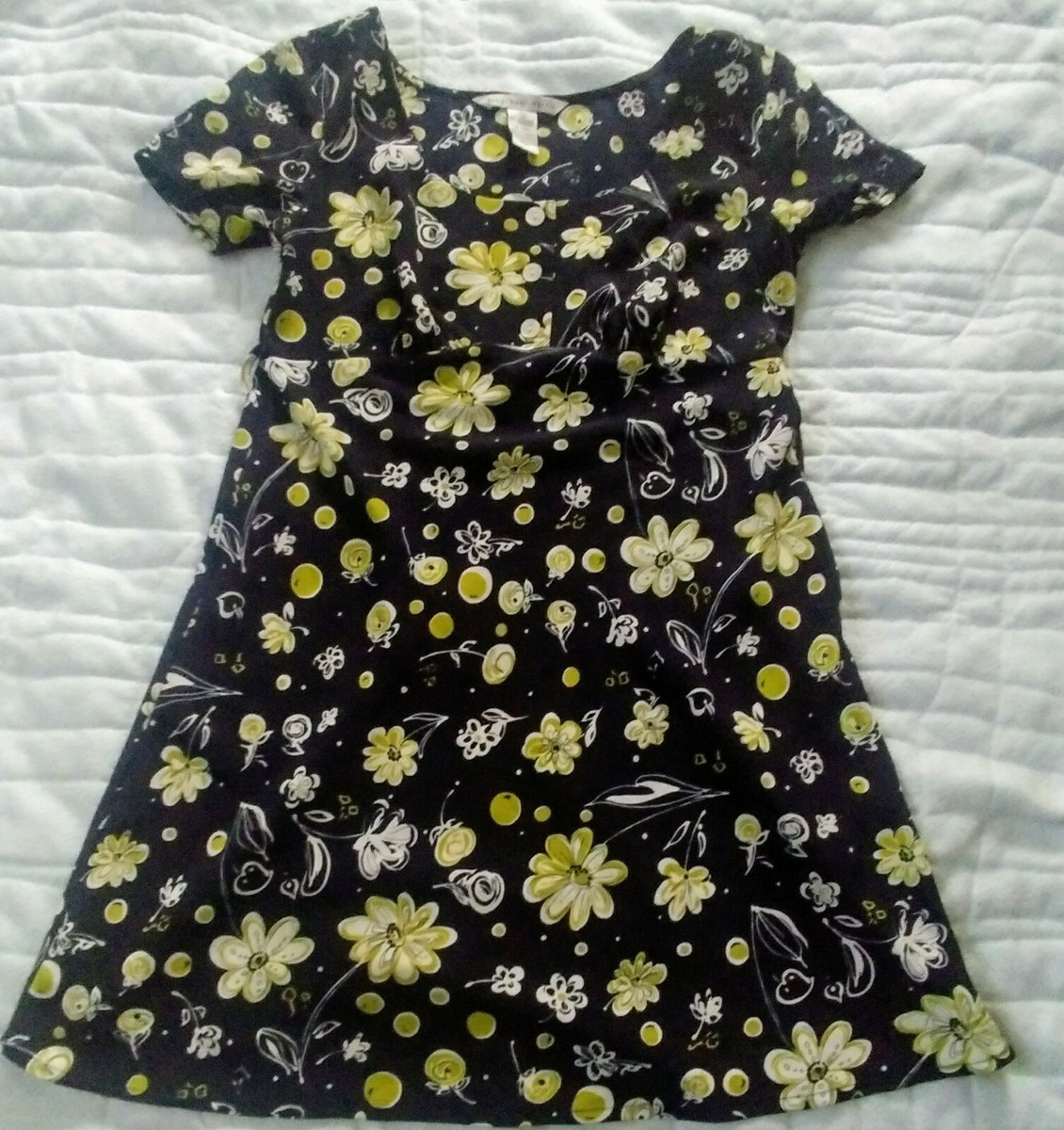 black dress with yellow flowers Jonathan Martin Dress Size 7/8 Black with Yellow Flowers