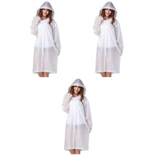 3pcs Polish Semitransparent Raincoat Women Men Portable Outdoor Travel Rainwear