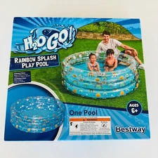 Brand New H20 Go Circle Rainbow Splash Kids Inflatable Play Pool Swimming Pool