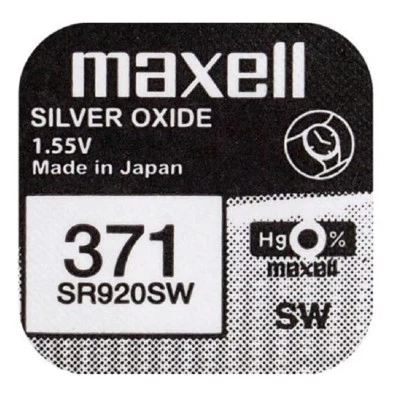 Pila Botón / Moneda Original MAXELL 371 (sr920sw) 1,55 VOLTIOS Litio Blister b46