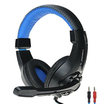 G1 Kopfhörer mit Mikrofon Stereo Gaming 3,5mm für PlayStation PC Laptop Blau