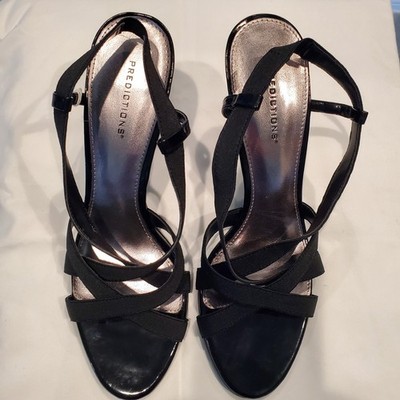 Predictions Women's Black Strappy 3'' Cone Heel  Shoes Size 9 - New - No Box