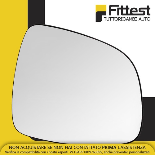 Vetro Specchietto Esterno Lato DX Compatibile Con Fiat Qubo Dal 2008