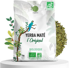 YERBA MATE BIO 1KG L'Original - Yerba Maté Vert Non Fumé, Récolté À La Main - Fe