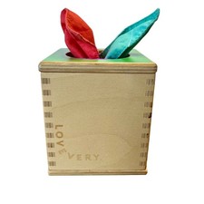 LOVEVERY Magic Tissue Box Montessori Wooden Toy Box With Lid  Colorful Tissues