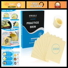 3mm Premium Tattoo Practice Skin - 10Pcs Double-Sided Silicone, 7.4"x5.6" for Ar