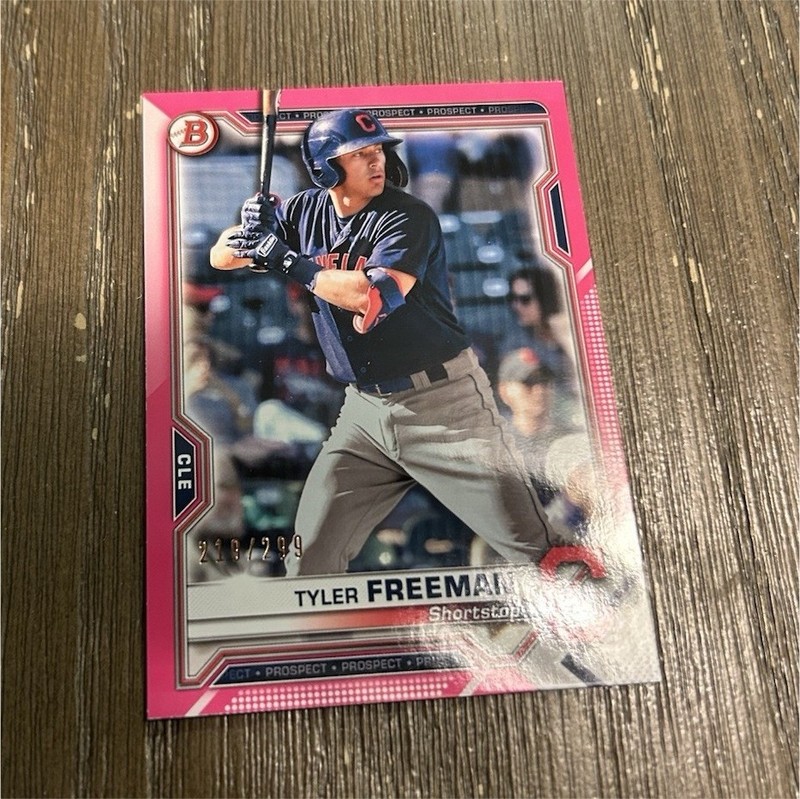 Tyler Freeman #BP-119 Fuchsia /299 Guardians MLB 2021 Bowman Prospects