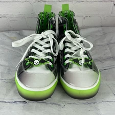 Beetlejuice High Top  It’s Show Time Striped Neon Green Sneakers Women’s 7
