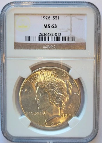 1926-P    NGC MS-63   Satiny Finish   Peace Silver Dollar.   #276   Lower Price