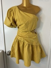 SALE 3 DRESSES FOR $20 Yellow Mini Dress One Sleeve Dress Size Small